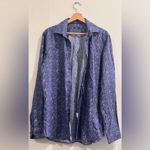van Laack Men's Blue Floral Shirt